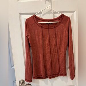 Prana Long Sleeve Crewneck Top - Rust